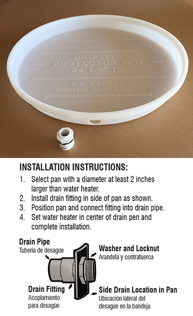 Water Heater Pan installation instructions